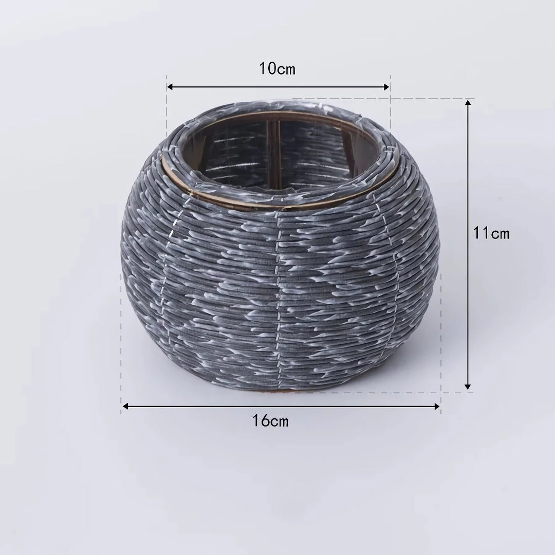 Nordic Hand-Woven Imitation Rattan Flower Pot