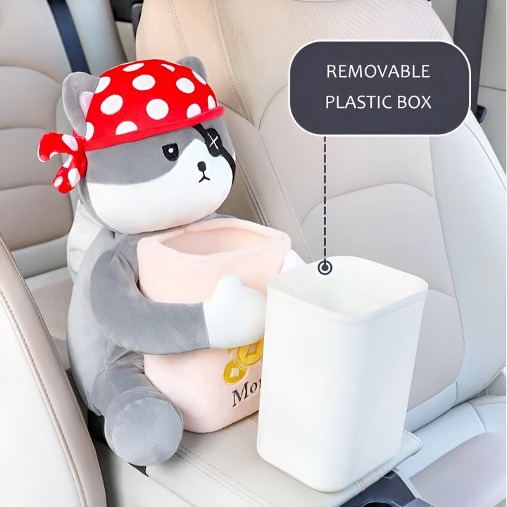 2-in-1 Cute Car Tissue Box & Trash Can - Multifunctional Storage for Home or Office