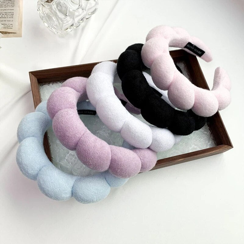 Fluffy Sponge Headband for Women - Puffy Hairband for Makeup, Skincare & Yoga