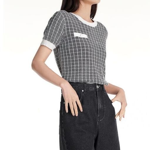 Summer Chic Geometric Knitwear Top