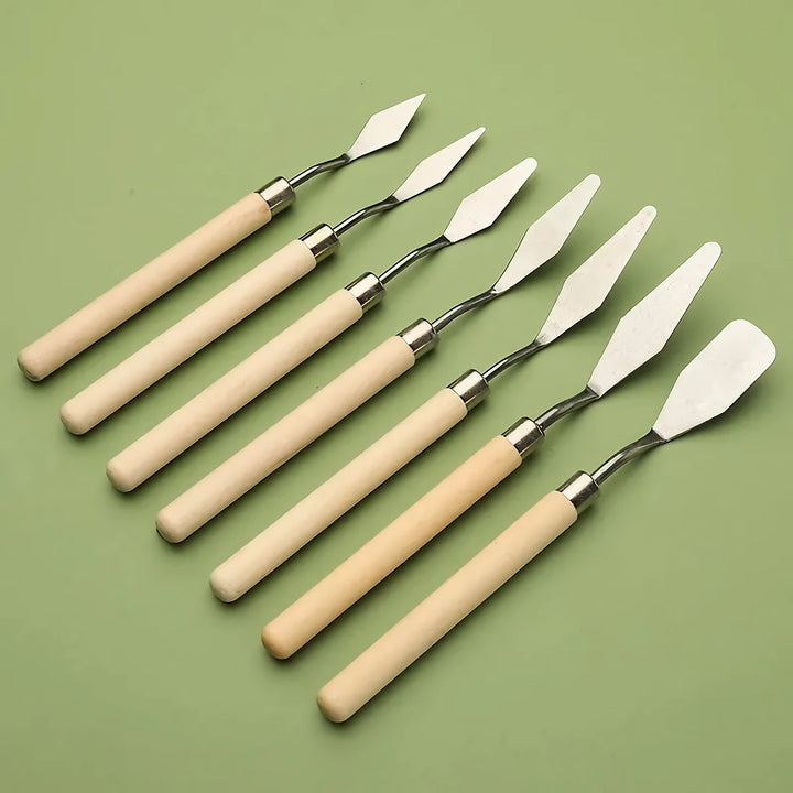 7-Piece Stainless Steel Oil Painting Knife Set