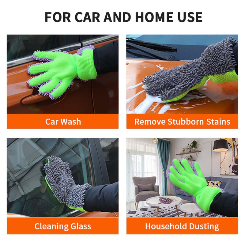 Double-Sided Microfiber Car Wash Gloves – Multi-Purpose Cleaning Tool for Cars and Home