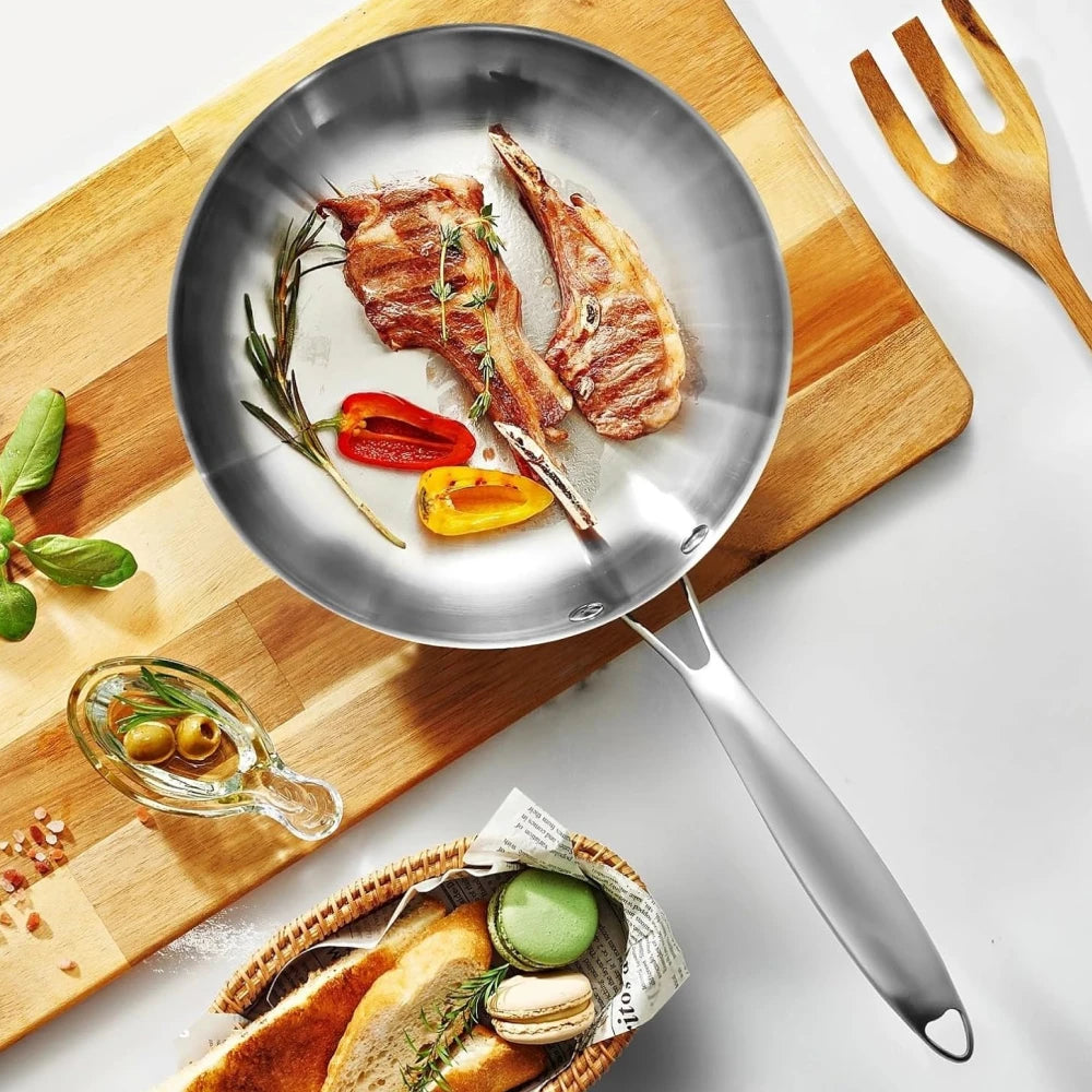 3PCS Stainless Steel Frying Pan Set