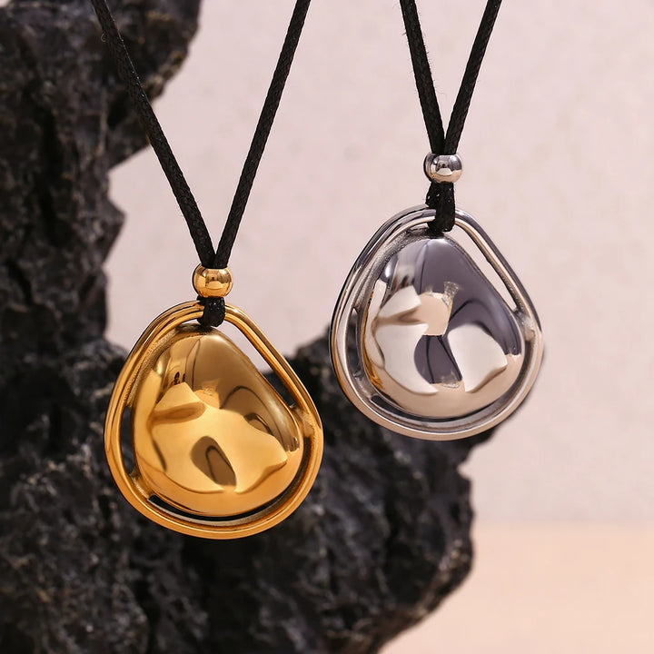 Double Layered Meteorite Pendant Necklace – 18K Gold Plated, Tarnish-Free & Hypoallergenic