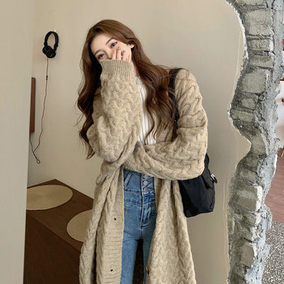 Mid-length Sweater Female Baggy Coat