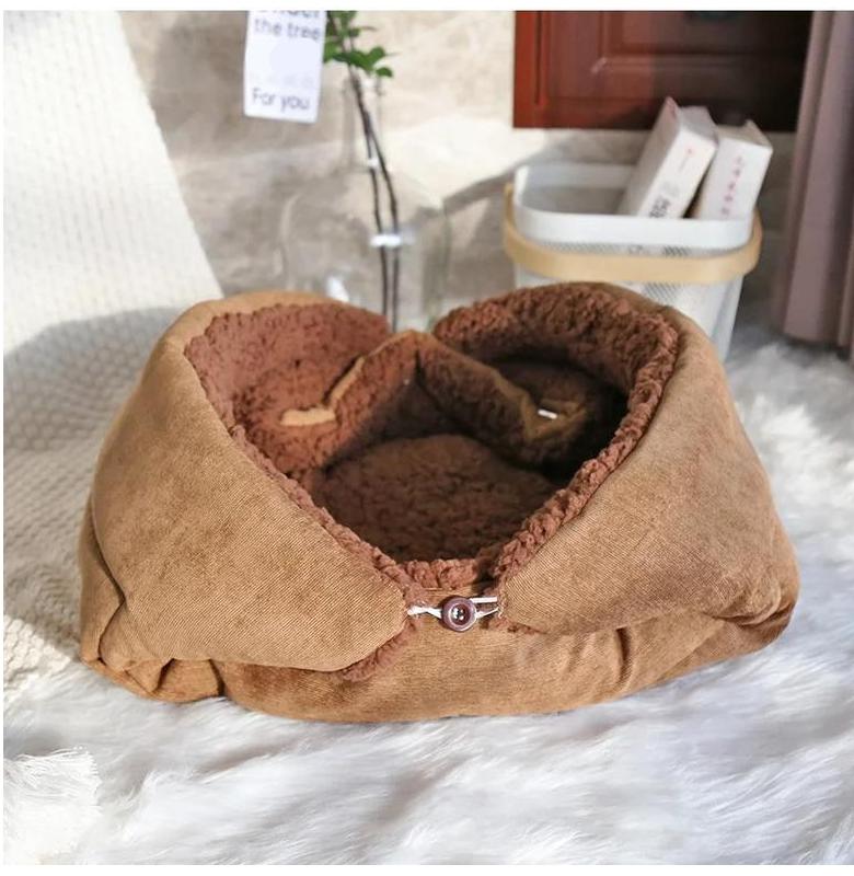 Cats Bed for Winter Pet Fluffy Things Plush Houses Cartoon Beds Warm Dog Mat Kitten Products Habitats Basket Accessory Supplies