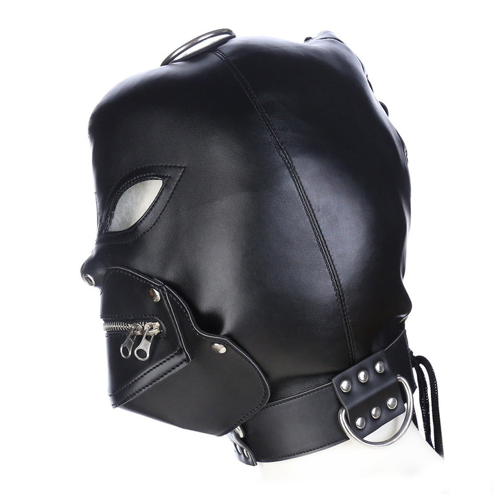 Appearance  Mouth Zip Leather Hood