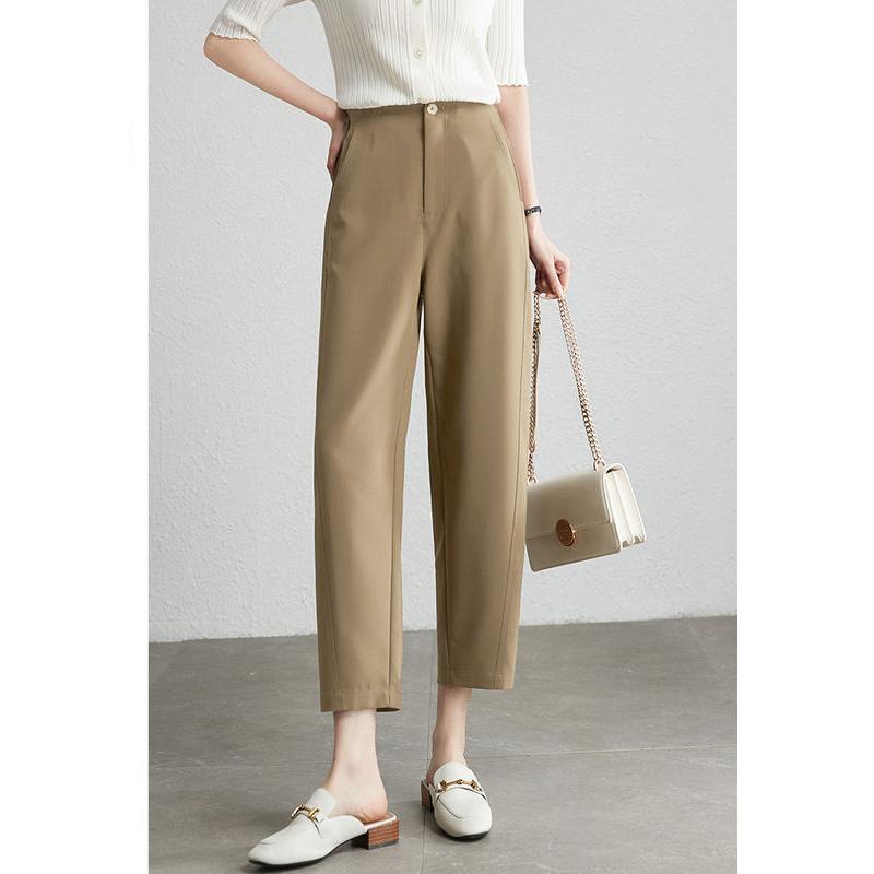 Brown Cropped Harem Pants for Women