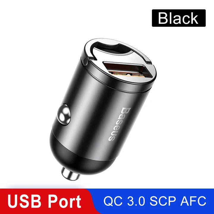 30W Mini Car Charger with Quick Charge 4.0 and Type-C Compatibility