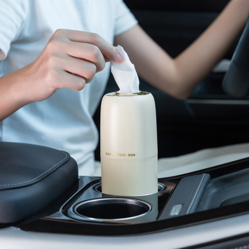 Compact Round Car Tissue Holder