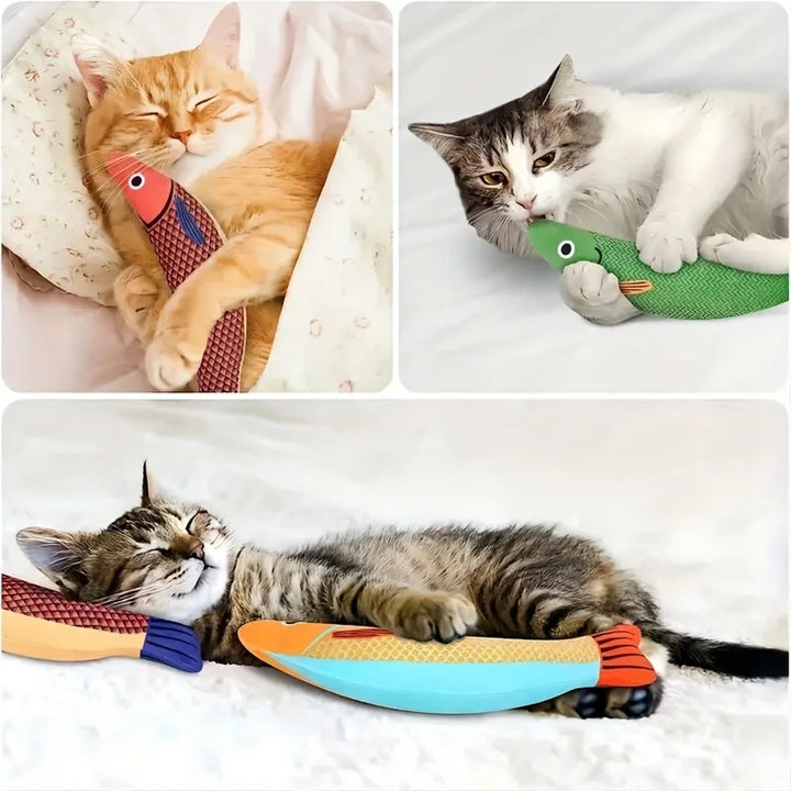 Crinkle Mackerel Cat Toy with Catnip - Soft & Durable Fish Playmate