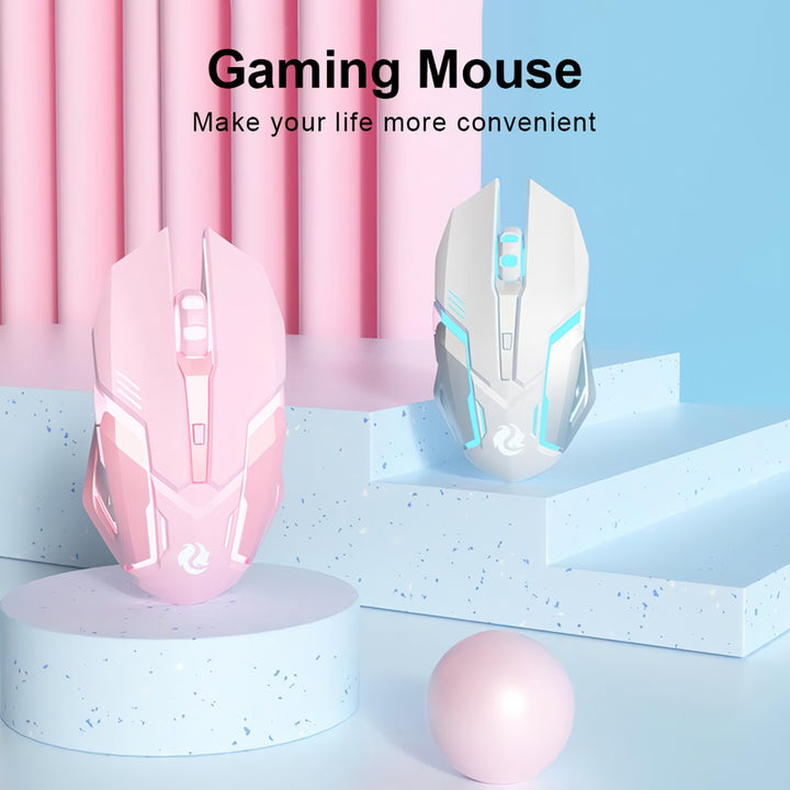 Rechargeable Wireless Gaming Mouse with LED Backlight and Ergonomic Design