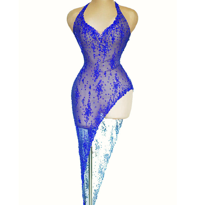 Mesh Camisole Full Diamond Hollow Dress