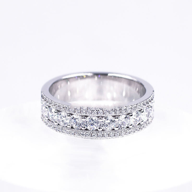 Women's Semi-circular Diamond Fashion Temperament Personality Index Finger Ring