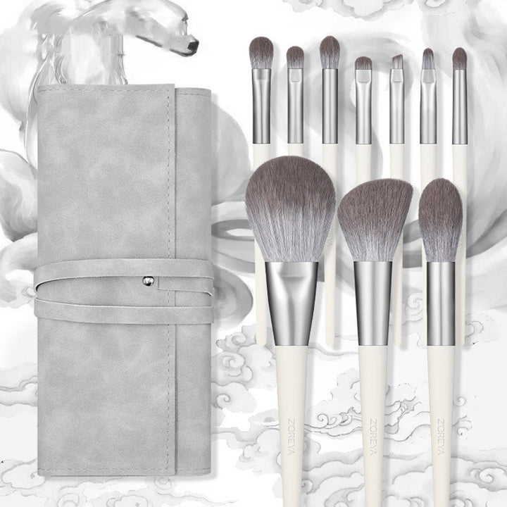 Anti-raw Fox Tail Nano Micro-carved Storage Bag Makeup Brush Suit