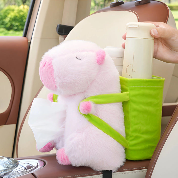 Cute Cartoon Car Tissue & Trash Holder - 2-in-1 Storage Solution