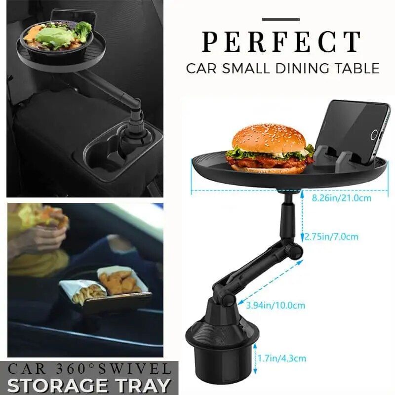 360° Swivel Car Storage Tray with Phone Slot