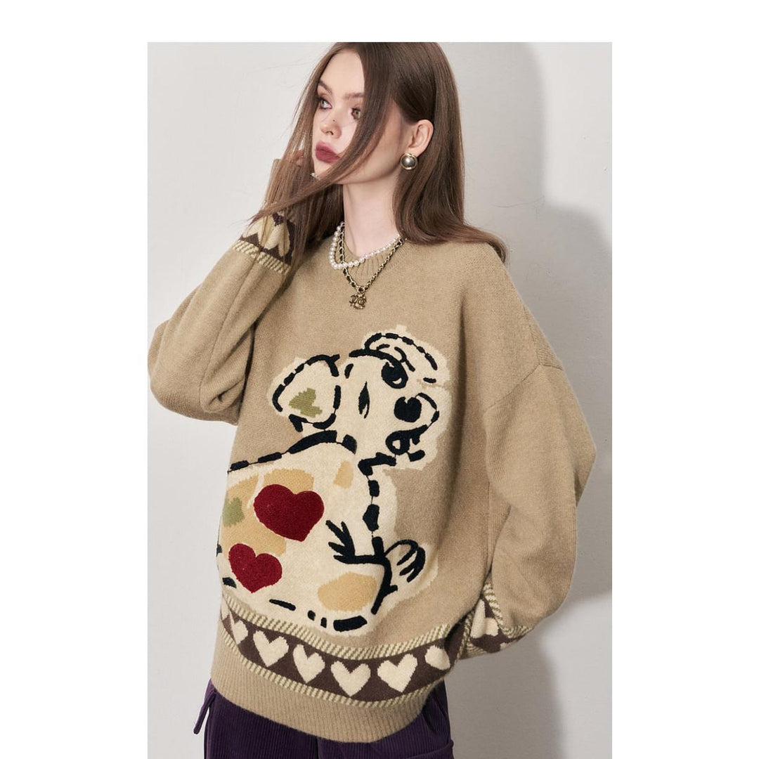 Adorable Kawaii Dog Loose Pullover Sweater