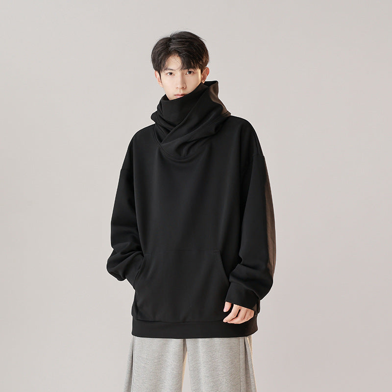 Hooded Turtleneck Sweater Men's Autumn Winter Couple Workwear Mechanical Style