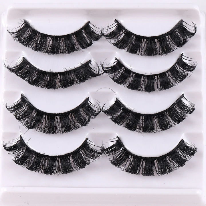 4 Pairs Fluffy 3D Mink False Eyelashes