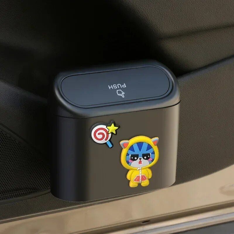 Compact Cartoon Car Garbage Bin