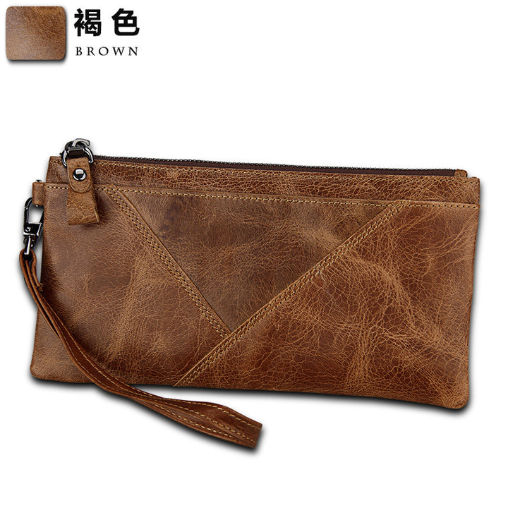 Hot explosion of Crazy Horse anti-theft brush RFID wallet hand bag color multifunction men hand