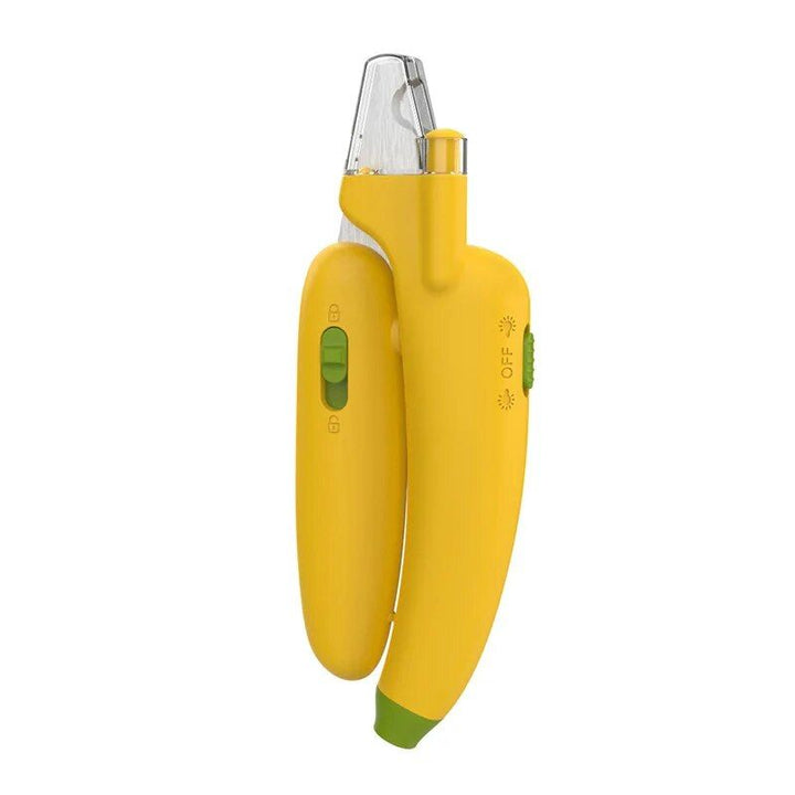 Banana Shaped LED Pet Nail Clipper & Multi-Functional Sharpener for Cats and Dogs