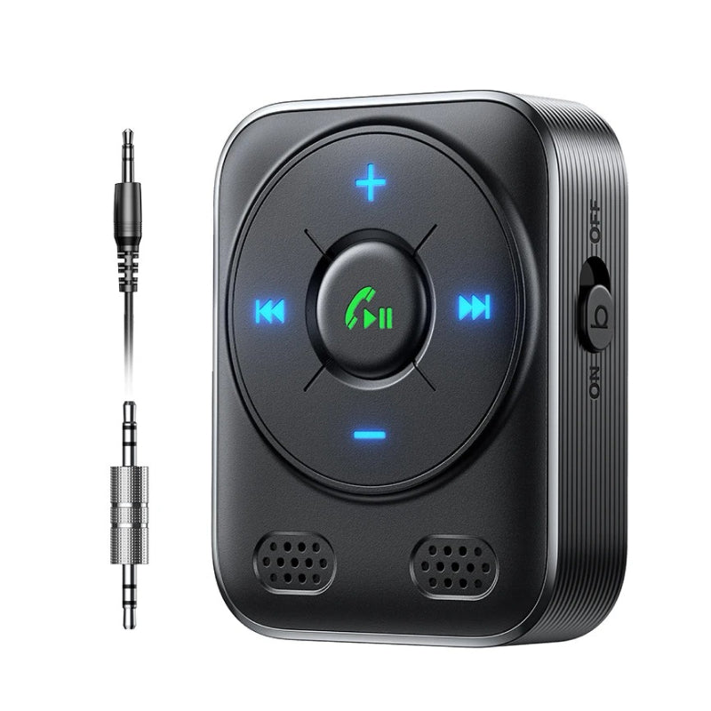 Car Bluetooth 5.4 AUX Receiver with Dual Mics & Noise Cancellation