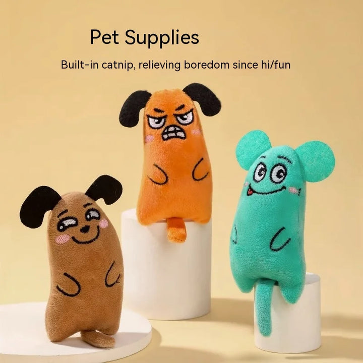 Interactive Cat & Dog Chew Toy - Bite Resistant Plush for Teeth Cleaning & Fun