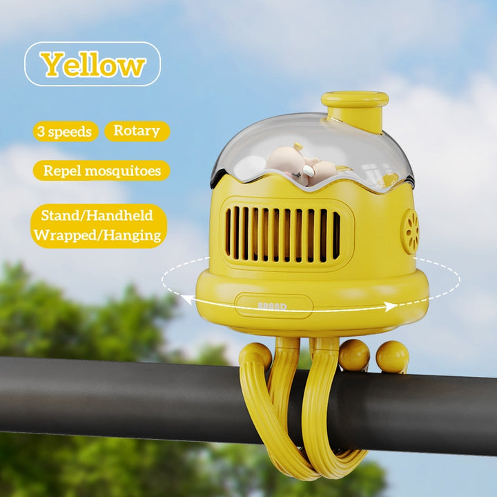 USB Rechargeable Portable Mosquito Repellent Stroller Fan