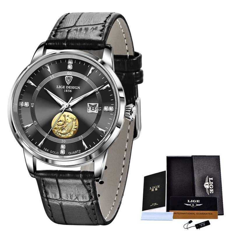 Mechanical Watch Fish Leap Longmen Watch Double Calendar Mechanical Watch Men's Waterproof