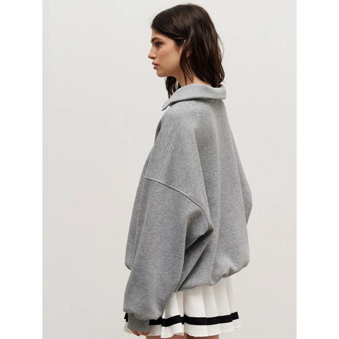 Women's Oversized Fleece-Lined Turtleneck Hoodie