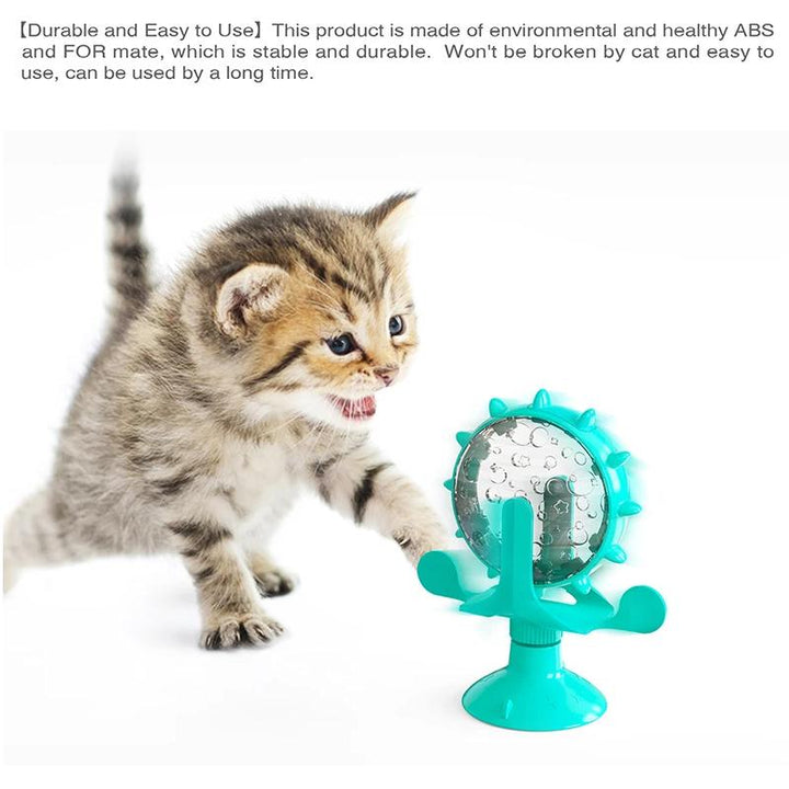 Interactive Windmill Turntable Puzzle Toy for Small Dogs and Cats - Multi-Functional Slow Feeder