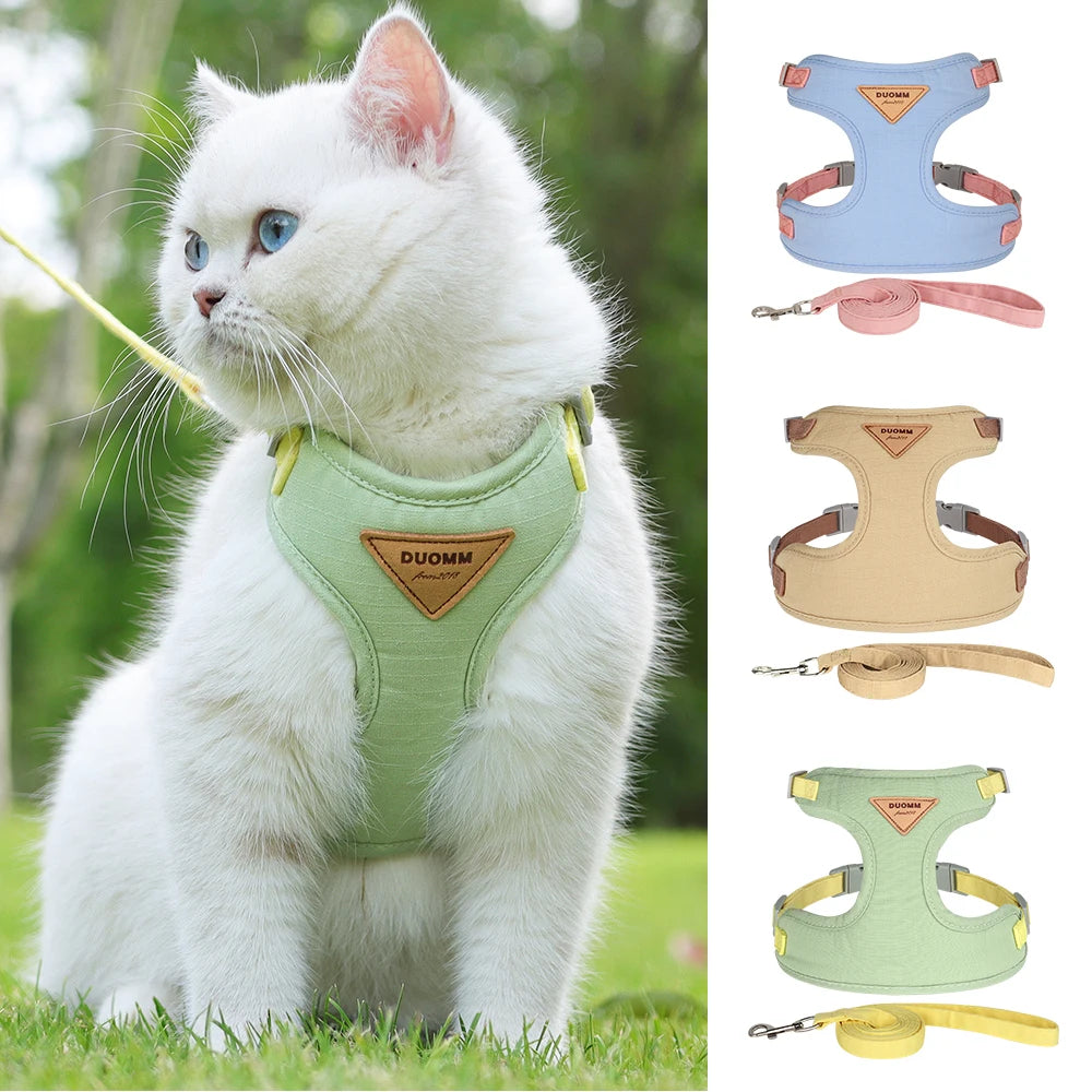 Breathable Nylon Mesh Dog and Cat Harness Leash Set