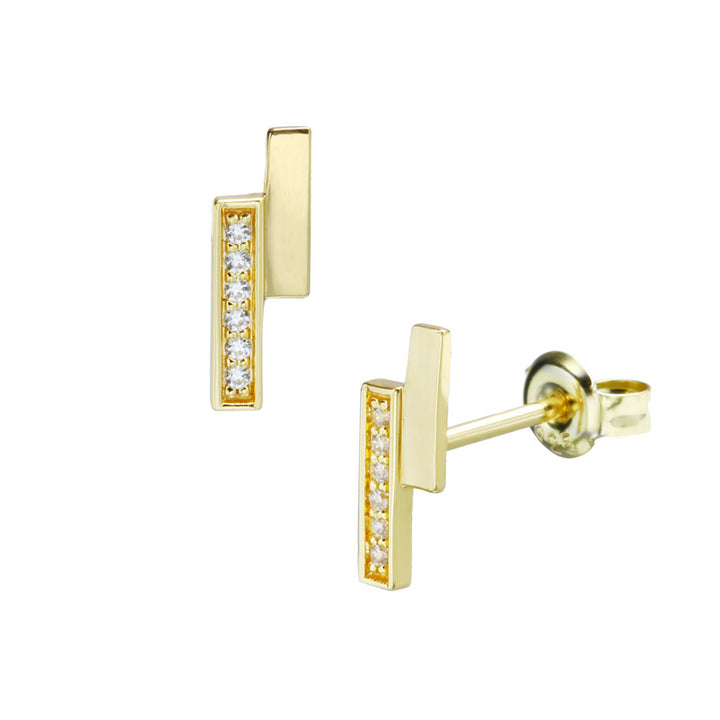 Geometric Zircon Anti Allergy Earrings