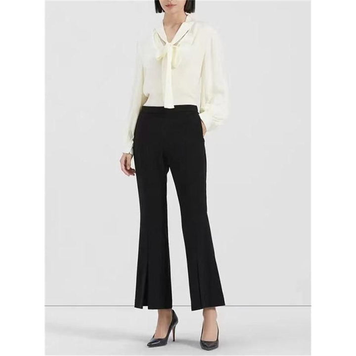 Elegant High-Waist Flared Trousers