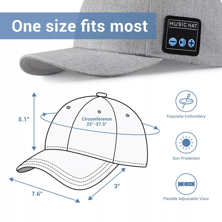 Bluetooth Speaker Hat with Built-In Microphone