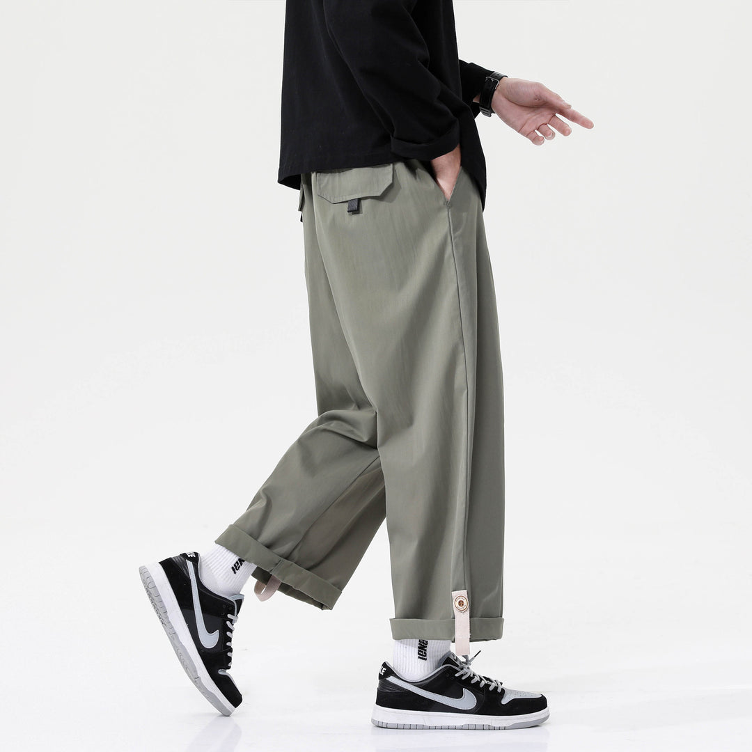 Solid Color Versatile Drape Trousers Hip Hop Loose