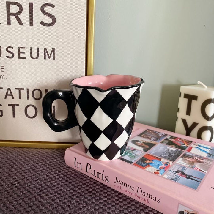 Hand-painted Ceramic Cup With Chessboard