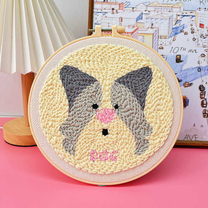 Punch Needle Embroidery Starter Kit with Dog Pattern