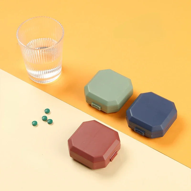 Portable Mini Pill Box - 6 Grids Travel Medicine Organizer