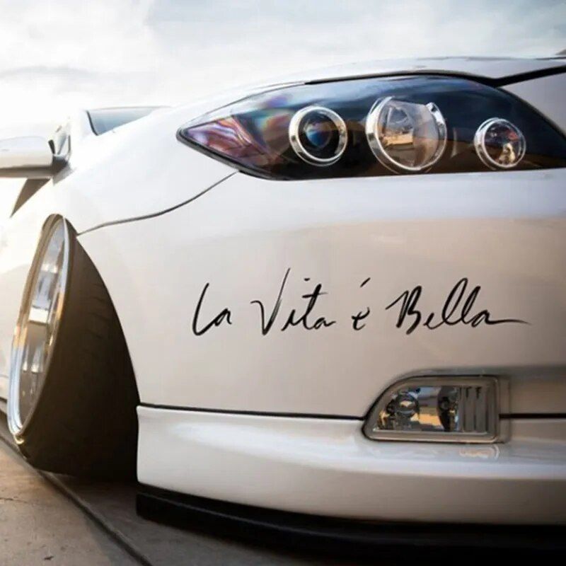 La Vita E Bella Life Quote Car Sticker