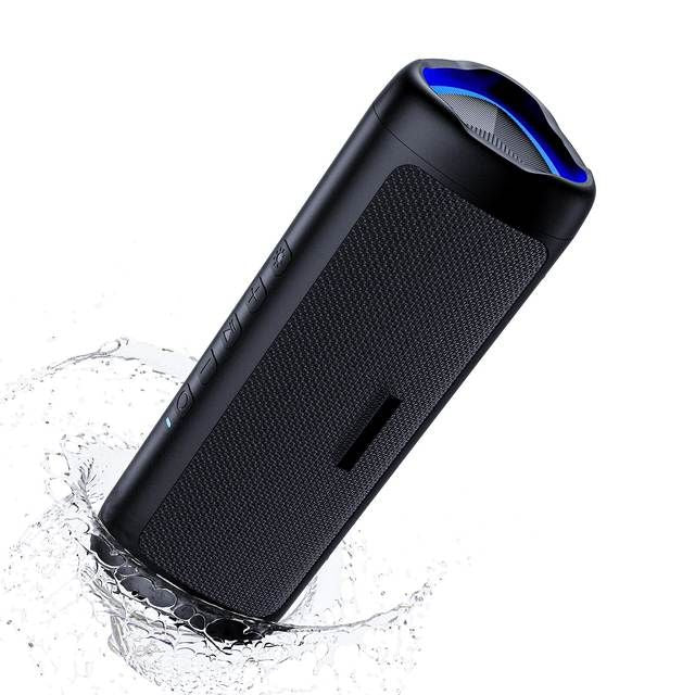 Portable Bluetooth Speaker with IPX5 Waterproof Rating, 24H Playtime, and TWS Pairing