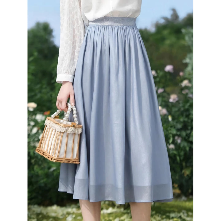 Summer Elegant Mid-Calf Chiffon Skirt