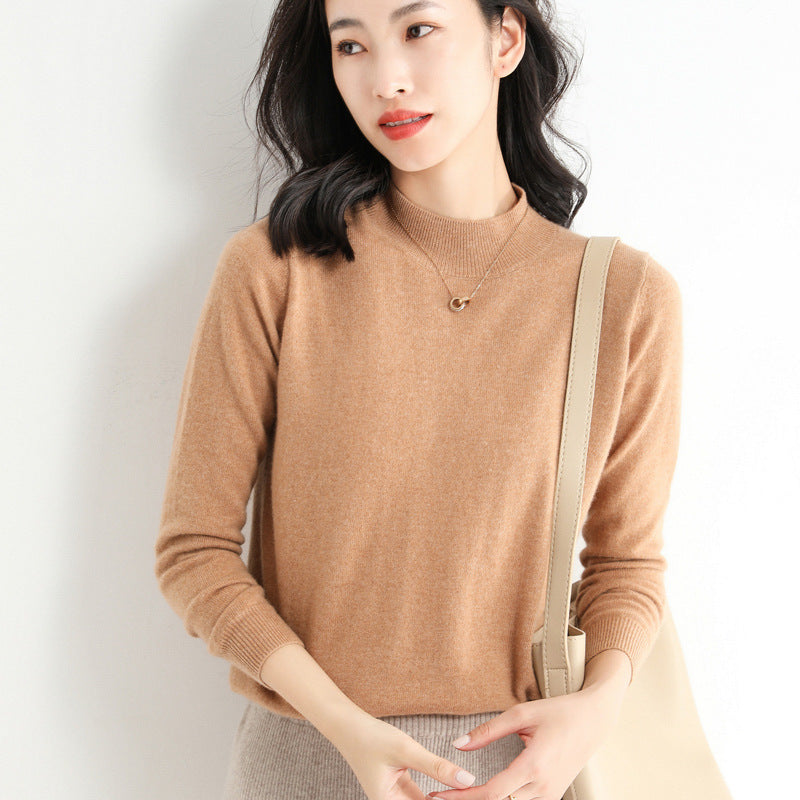 New Half Turtleneck Knitted Pullover Sweater Top For Women