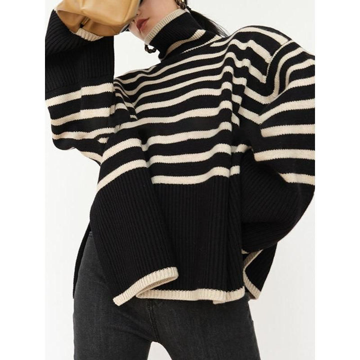 Striped Turtleneck Sweater