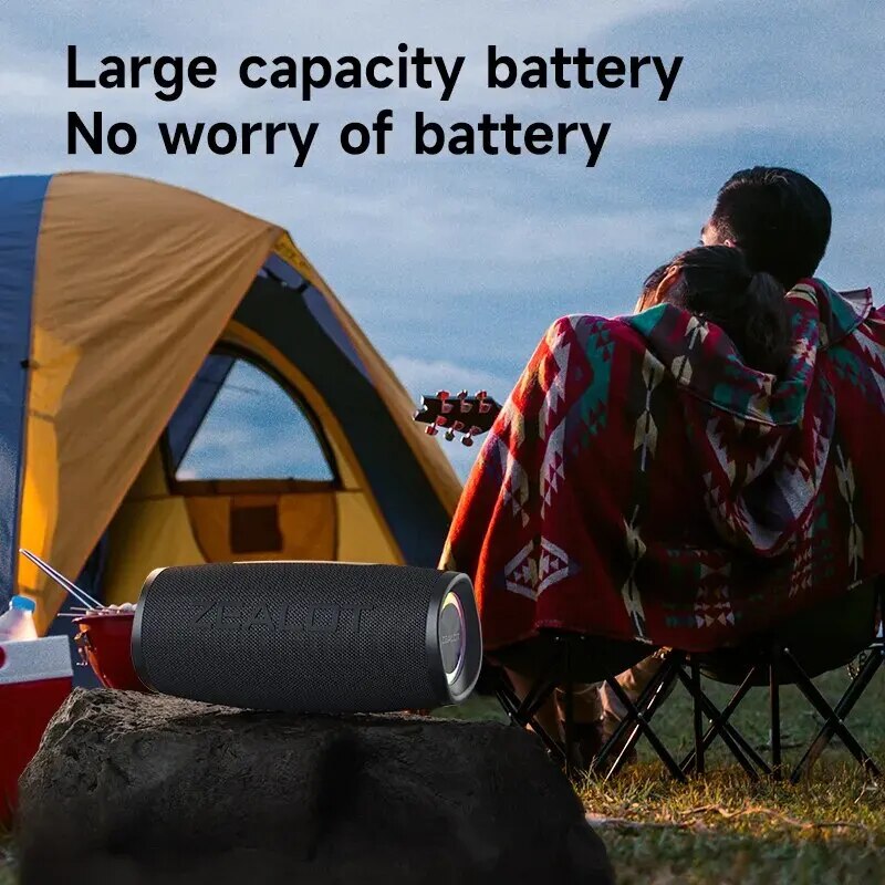 40W High-Power Portable Bluetooth Speaker with 3D Surround Sound & IPX6 Waterproof for Outdoor Use