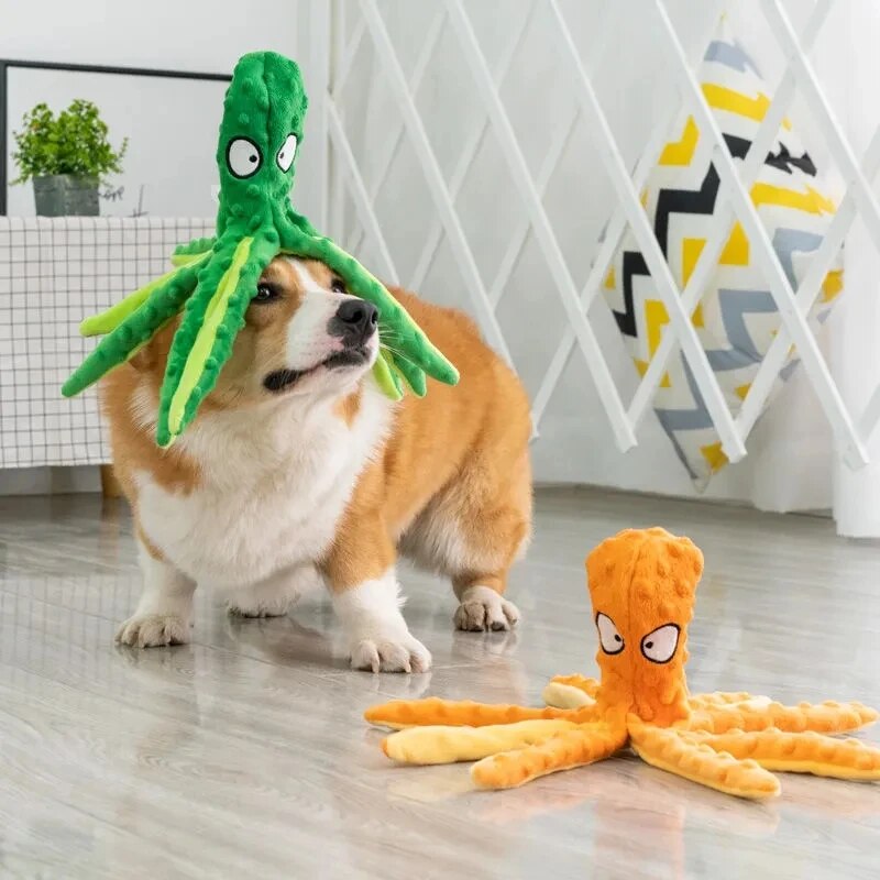 Interactive Octopus Plush Squeak Toy for Dogs