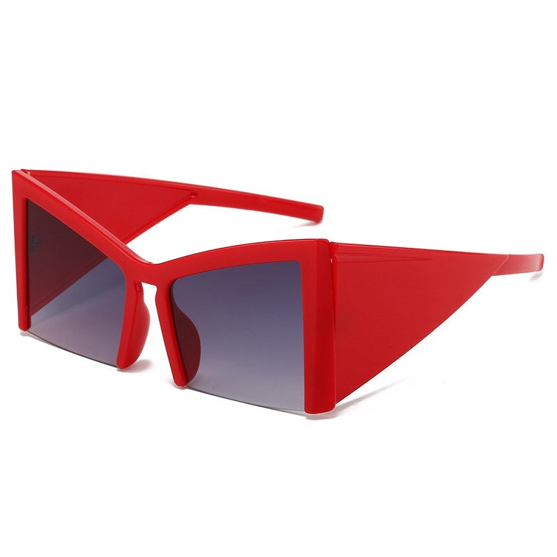 Irregular Semi-Rimless Sunglasses with UV400 Protection