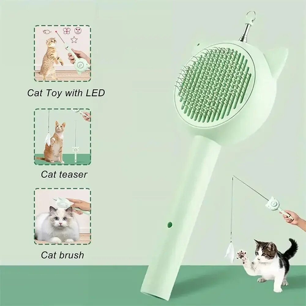 5-in-1 Multi-Function Cat Grooming & Play Brush with USB Charging